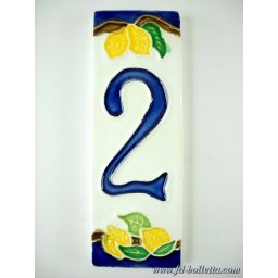 Numero civico ceramica con limoni nl2