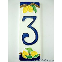 Numero civico ceramica con limoni nlp3