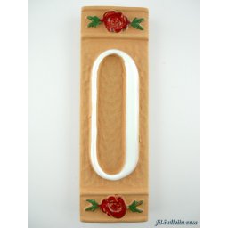 Numero civico ceramica con fiore rosso nfr10