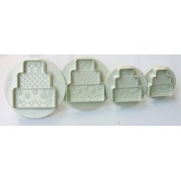 Wedding Cake e Torte matrimoniali. Set 4 Stampi espulsione Tagliapasta di varie misure.