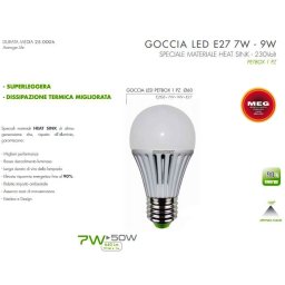 LAMPADINA LED - LINEA COSTO ZERO - 7W=50W LUCE BIANCO CALDO
