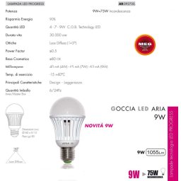 LAMPADINA LED - NON DIMMERABILE - 9W=75W LUCE BIANCO CALDO