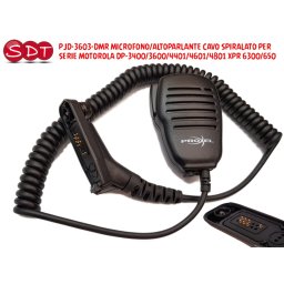 PJD-3603-DMR MICROFONO/ALTOPARLANTE CAVO SPIRALATO PER SERIE MOTOROLA DP-3400/3600/4401/4601/4801 XPR 6300/650