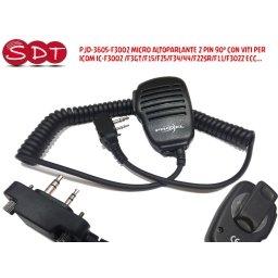 PJD-3605-F3002 MICRO ALTOPARLANTE 2 PIN 90° CON VITI PER ICOM CIVILI