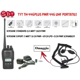 TYT TH-446PLUS PMR 446 UHF PORTATILE IN VERSIONE STANDARD ED EXPORT