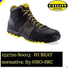 scarpe antinfortunistiche alte diadora utility match hi beat s3-hro-src nero calzature diadora