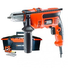 trapano a percussione mandrino mm.13 autoserr. 710w con punte e flessometro cd714crast black & decker forare demolire scanalare