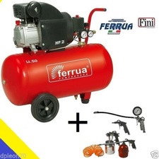 compressore aria fini nuair ferrua fc2/50 50 litri lubrificato 2 hp + kit 5 accessori compresi compressori - idropulitrici