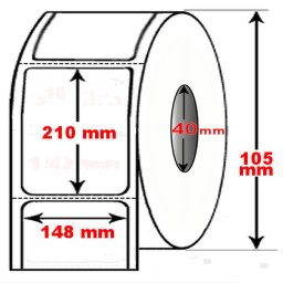 Rotolo da 250 etichette adesive mm 148x210 Termiche 1 pista anima 40