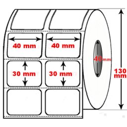 Rotolo da 5000 etichette adesive mm 40x30 Termiche 2 piste anima 40