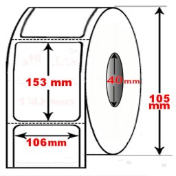 Rotolo da 350 etichette adesive mm 106x153 Termiche 1 pista anima 40