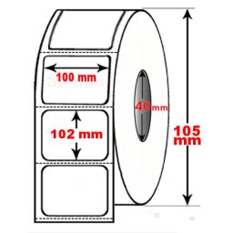 Rotolo da 500 etichette adesive mm 100x102 Termiche 1 pista anima 40