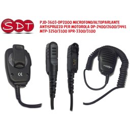 PJD-3603-DP2000 MICROFONO/ALTOPARLANTE ANTISPRUZZO PER MOTOROLA DP-2400/2600/3441 MTP-3250/3100 XPR-3300/3100