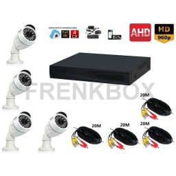 Kit videosorveglianza AHD DVR P2P 4 ch Cloud Telecamere 1.3Mpx 1500tvl