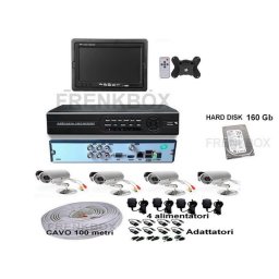 Kit videosorveglianza DVR 250Gb 4 Telecamere AHD 3mpx monitor 10