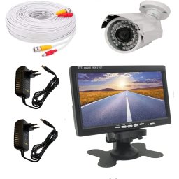 Kit videosorveglianza completo: monitor LCD 7", Telecamera CCD 36 Led, cavo 30mt