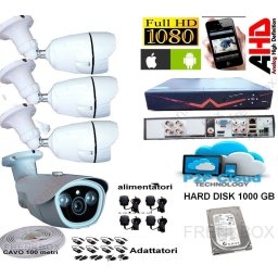 Kit videosorveglianza Varifocale GRANDANGOLARE e ZOOM 4 telecamere 5MPX 4MPX