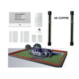 Allarme antifurto GSM 433Mhz con 4 coppie barriere perimetrale anti-intrusione