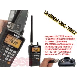 UBC-75XLT UNIDEN SCANNER PORTATILE 25-88 / 108-174 / 406-512 MHZ