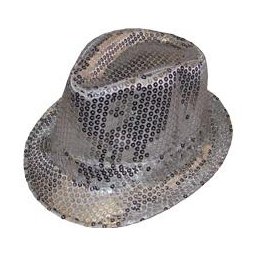 Cappello Con Paillette Argento