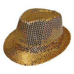 Cappello Con Paillette Oro