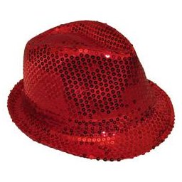 Cappello Con Paillette Rosso