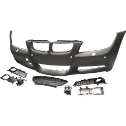 Paraurti anteriore TUNING BMW Serie 3 E90 E91 berlina touring 2005-2008 look M Sport completo, per lavafari per sensori, con fendinebbia