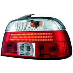 Set fari fanali posteriori TUNING BMW Serie 5 E39 berlina 1995-2000 LED rossi cromati con striscia LED