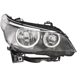 Faro fanale proiettore anteriore BI-XENON HID destro BMW Serie 5 E60 E61 berlina Touring 2003-12/2004 HELLA D2S+H7 no luce curva adattiva