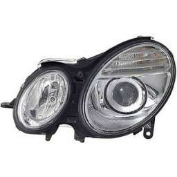 Faro fanale proiettore anteriore XENON HID destro MERCEDES Classe E W211 2006-2009 HELLA D1S+H7 senza luce curva adattiva