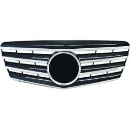 Calandra griglia TUNING MERCEDES ClasseE W211 2006-2009 cromata nera look Sport AMG con marchio originale