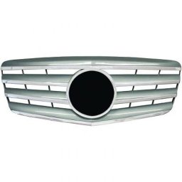 Calandra griglia TUNING MERCEDES ClasseE W211 2006-2009 cromata argento look Sport AMG con marchio originale