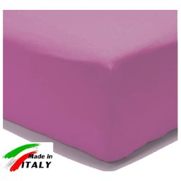 Lenzuolo Angolo con Elastici Francese Prodotto italiano in Percalle CICLAMINO