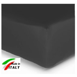 Lenzuolo Angolo con Elastici Francese Prodotto italiano in Percalle NERO