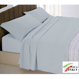 Completo Lenzuola Letto Matrimoniale Maxi Prodotto Italiano Cotone Di Percalle GRIGIO