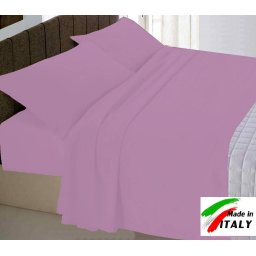 Parure Sacco Copripiumino Una Piazza Made in Italy Puro Cotone di Percalle CICLAMINO