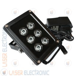 FARETTO ILLUMINATORE INFRAROSSI 60MT METRI 45° 6 ARRAY IR LED