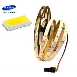 Striscia a Led Chip Originale Samsung SMD5630 30led/mt IP20 da Interno Bianco Naturale 4000K 5MT