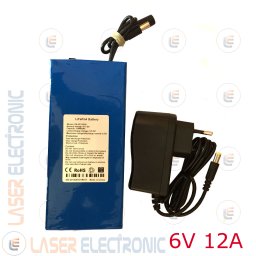 Batteria a Litio LiFePo4 6.0Vdc 12AH 12000mA con Caricabatteria 1.5AH