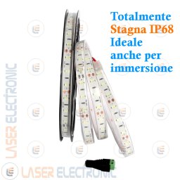 Striscia Bianco Freddo 6500K LED SMD5630 Stagna da Immersione IP68 5MT Alta Luminosità 50W