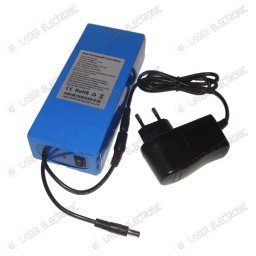 Pacco Batteria a Litio 12V 12Ah 12000mA con Caricabatteria Charger 12.6V 2Ah