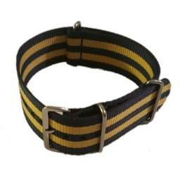 Cinturino in tessuto tipo Nato Blu-Giallo 24 mm