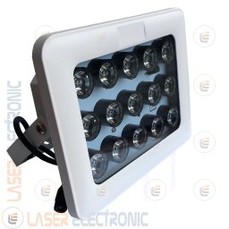 FARETTO ILLUMINATORE INFRAROSSI 80MT METRI 45° 15 ARRAY IR LED BIANCO