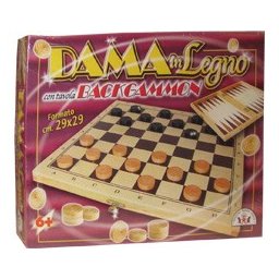 Dama In Legno Con Tavola Backgammon