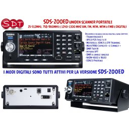 SDS-200ED UNIDEN SCANNER 25-512MHz, 758-960MHz e 1240-1300 MHZ AM, FM, NFM, WFM o FMB e DIGITALI