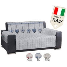 Copridivano Antiscivolo shabby cuori Made in Italy prodotto Italia OFFERTA