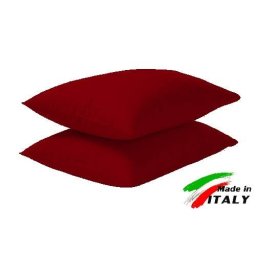 Coppia Federe Guanciale Federe Maxi Puro Cotone Made in Italy BORDEAUX