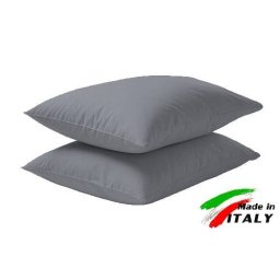 Coppia Federe Guanciale Federe Maxi Puro Cotone Made in Italy GRIGIO