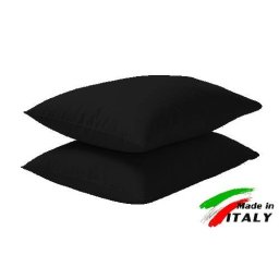 Coppia Federe Guanciale Federe Maxi Puro Cotone Made in Italy NERO