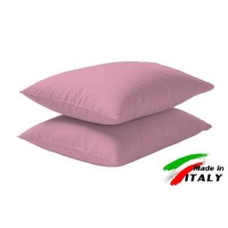 Coppia Federe Guanciale Federe Maxi Puro Cotone Made in Italy ROSA